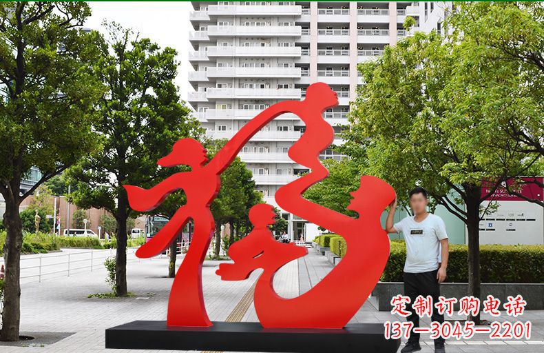 廊坊不锈钢福字雕塑传递美好祝福