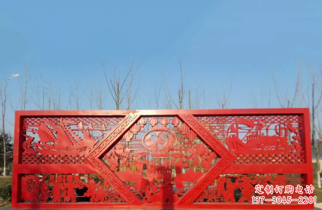 廊坊不锈钢福字雕塑——点亮广场景观