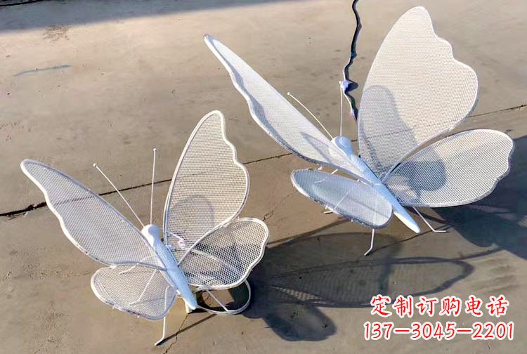 廊坊不锈钢钢丝网格蝴蝶雕塑——灯光下的灵动之美