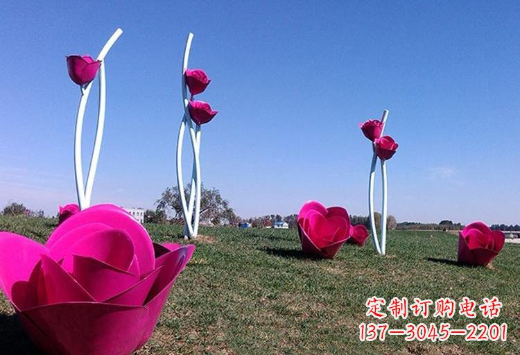 廊坊不锈钢玫瑰雕塑美丽的艺术之作