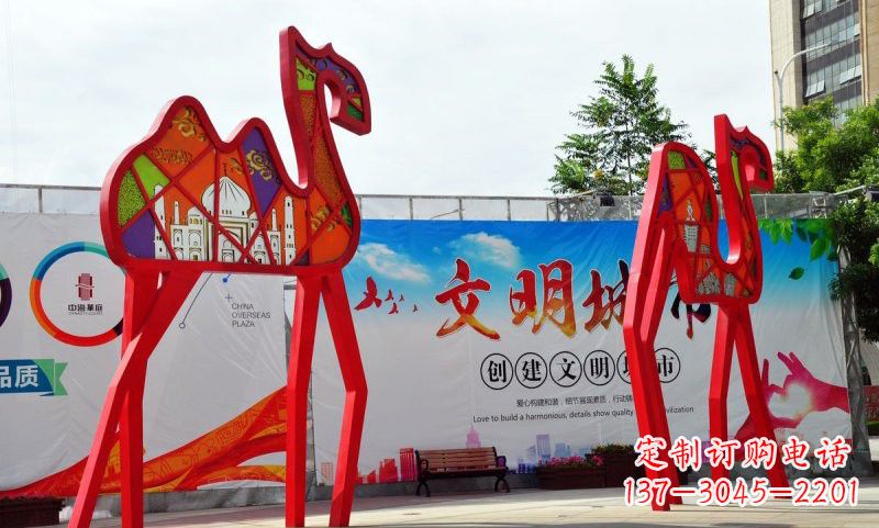 廊坊不锈钢骆驼雕塑——精美的艺术之作