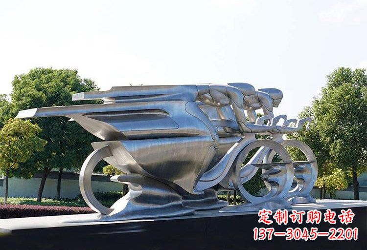 廊坊不锈钢自行车雕塑——精美绝伦