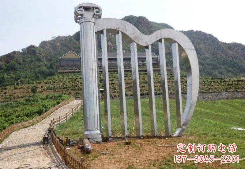 廊坊不锈钢竖琴雕塑一曲轻柔的旋律