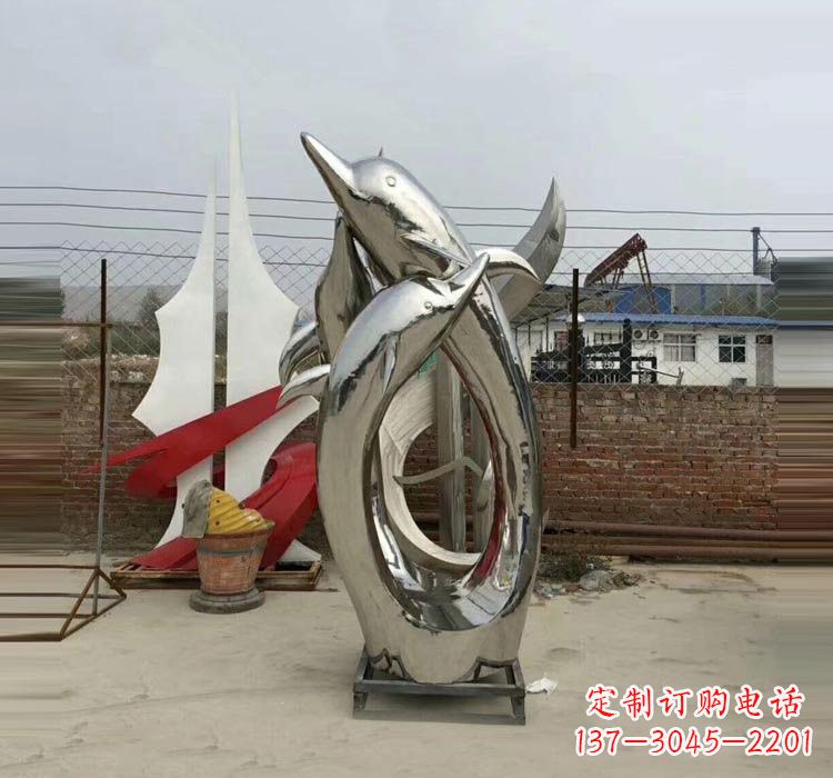 廊坊不锈钢海豚雕塑——象征着动物自由的象征