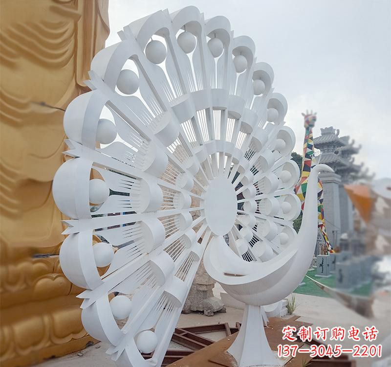 廊坊不锈钢孔雀雕塑美丽的艺术品