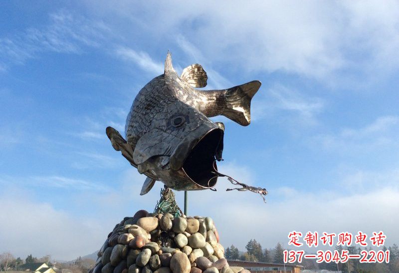 廊坊不锈钢鲤鱼雕塑