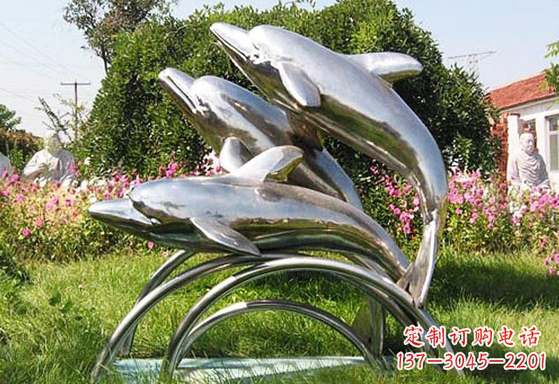 廊坊不锈钢海豚雕塑——点亮公园的精灵