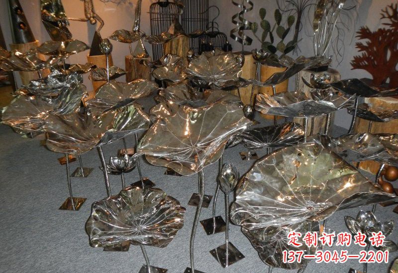 廊坊不锈钢荷叶雕塑——缔造美丽公园