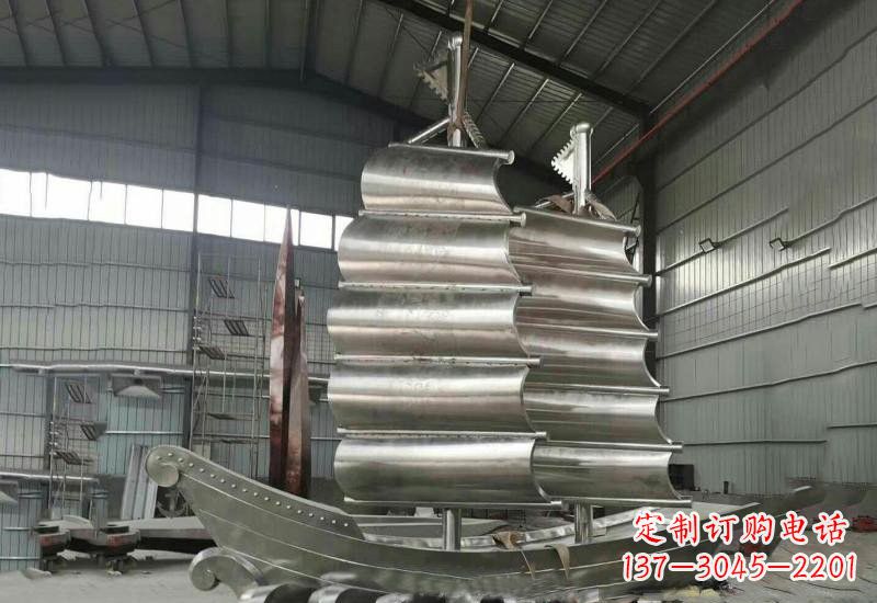 廊坊不锈钢帆船雕塑美丽的海洋艺术