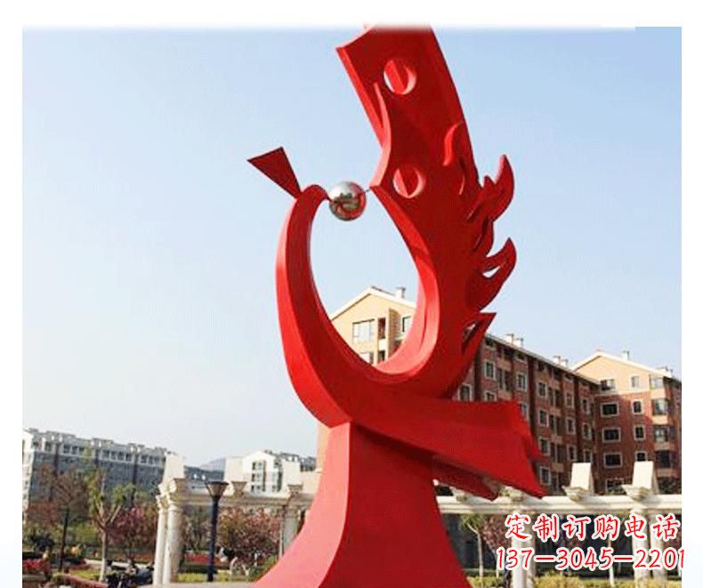 廊坊不锈钢凤凰雕塑——象征着新生