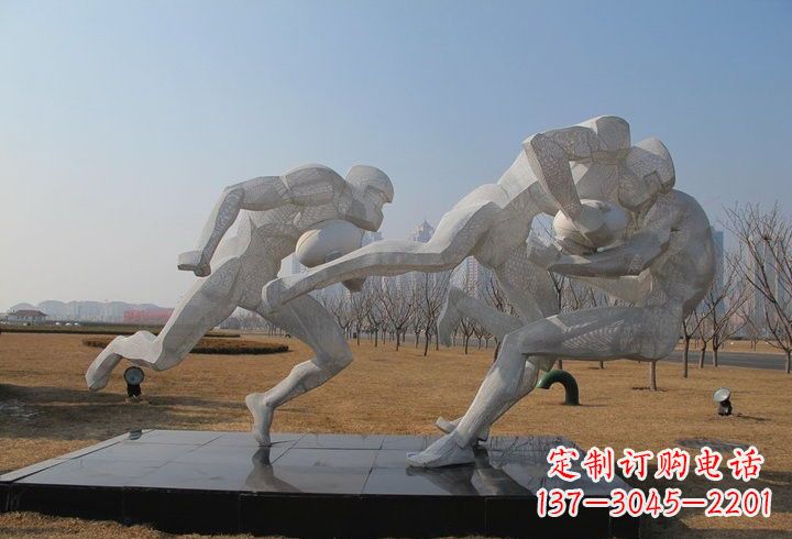 廊坊不锈钢橄榄球雕塑传承运动精神