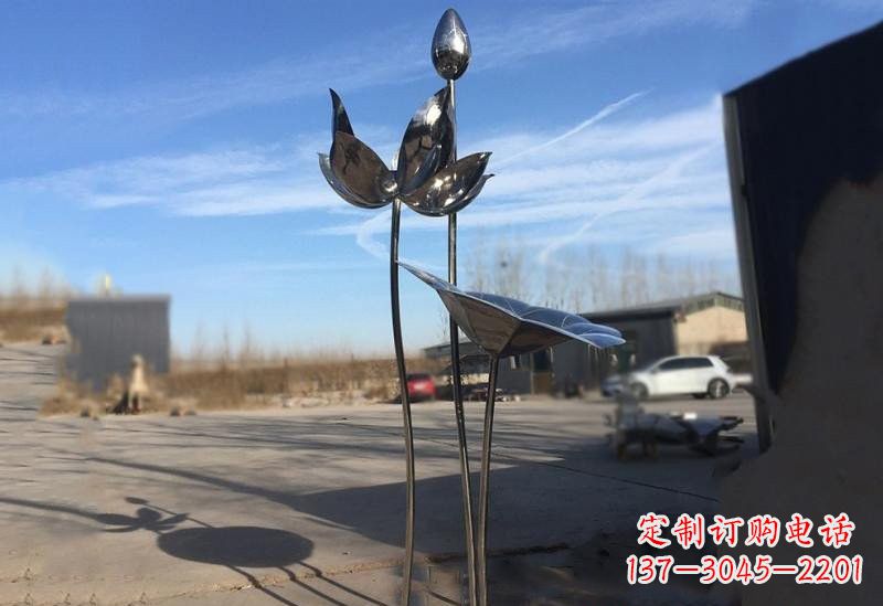 廊坊不锈钢公园荷花雕塑