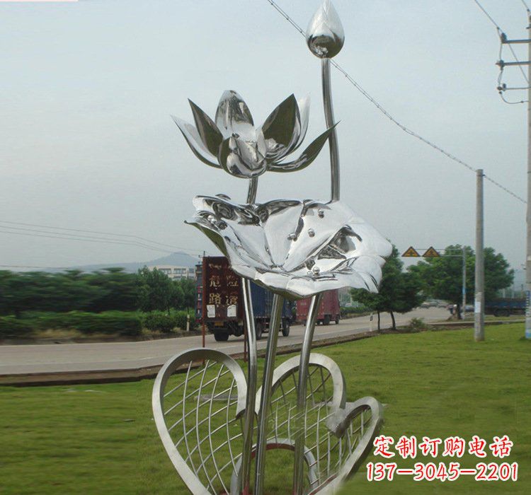 廊坊不锈钢公园荷花荷叶雕塑