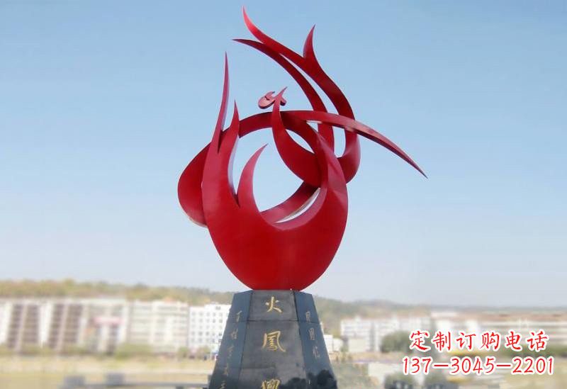 廊坊凤凰雕塑——点缀不锈钢公园