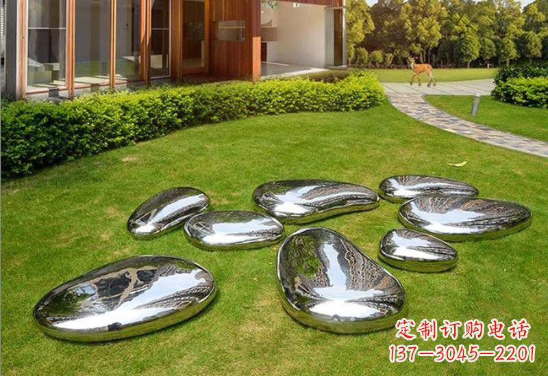 廊坊不锈钢公园镜面鹅卵石雕塑