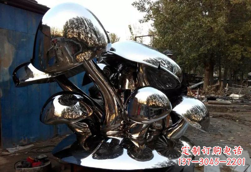 廊坊不锈钢公园镜面蘑菇雕塑