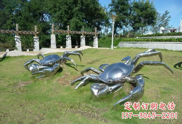 廊坊不锈钢螃蟹雕塑美丽的象征