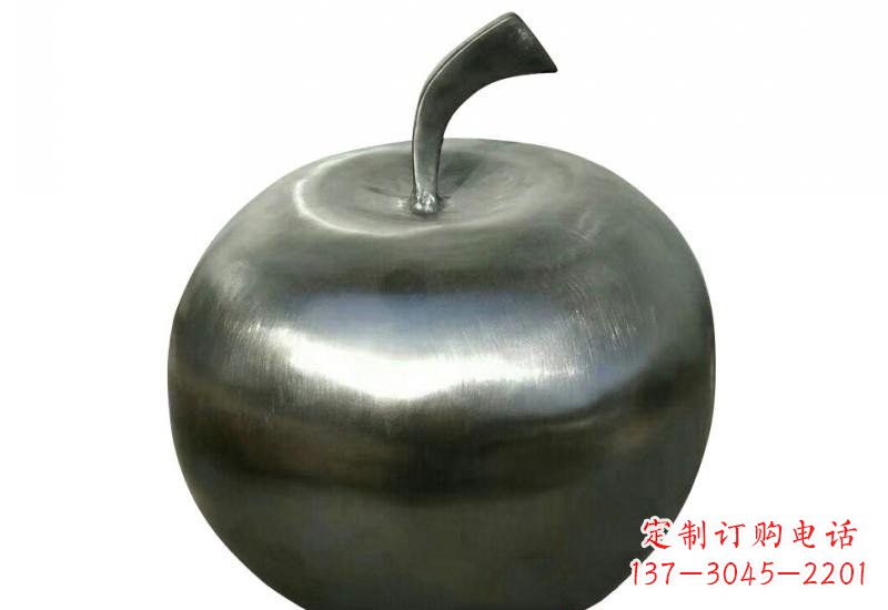 廊坊不锈钢苹果雕塑精美的艺术之作