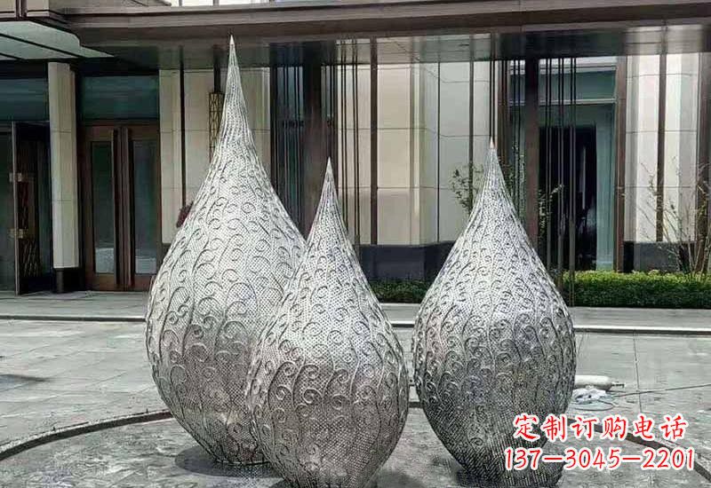 廊坊不锈钢镂空水滴雕塑精致美观