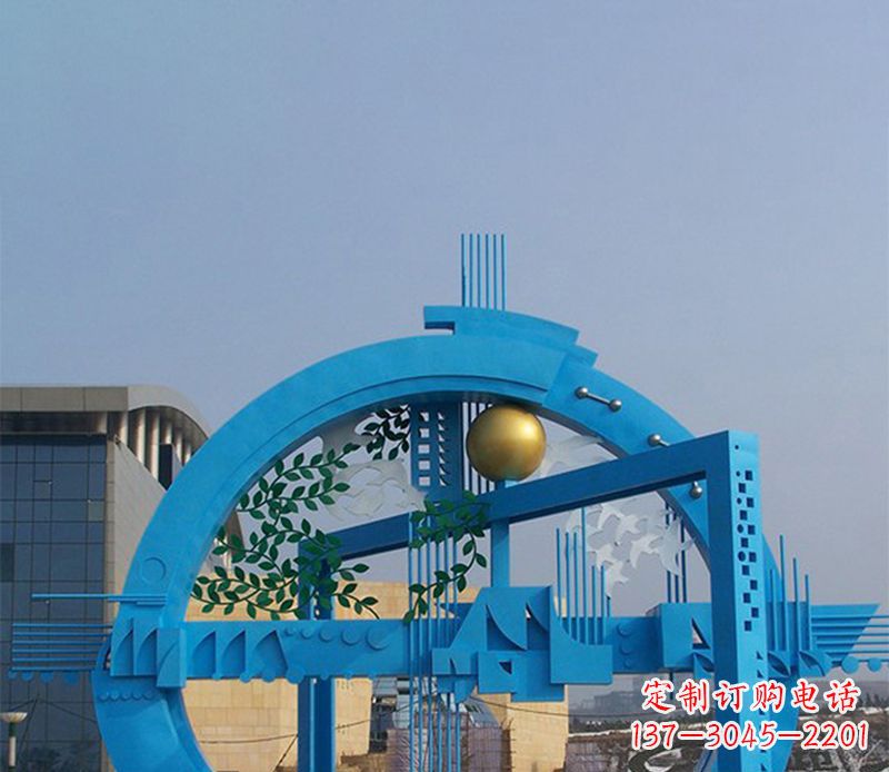 廊坊不锈钢拱桥雕塑美丽的艺术品