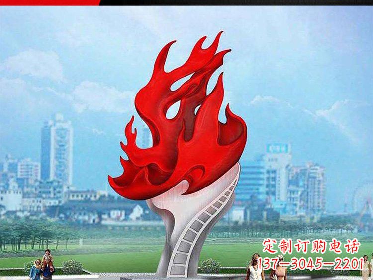 廊坊不锈钢火炬雕塑——激发民族自信的象征