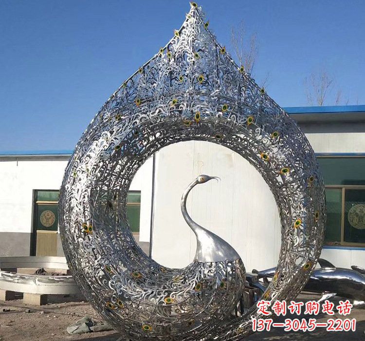廊坊优雅的不锈钢孔雀雕塑