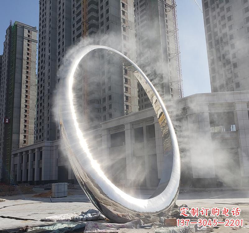 廊坊不锈钢圆环雕塑给城市带来独特美感