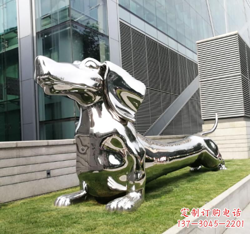 廊坊不锈钢动物雕塑——狗