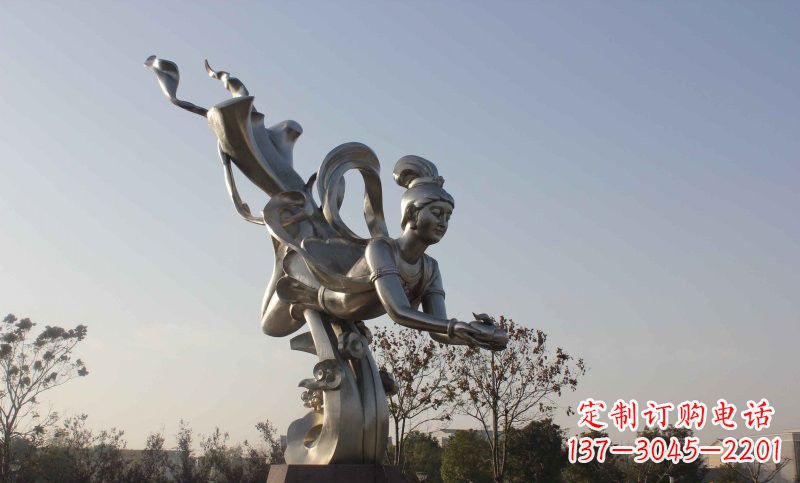 廊坊不锈钢蟠桃仙女雕塑美丽的传说