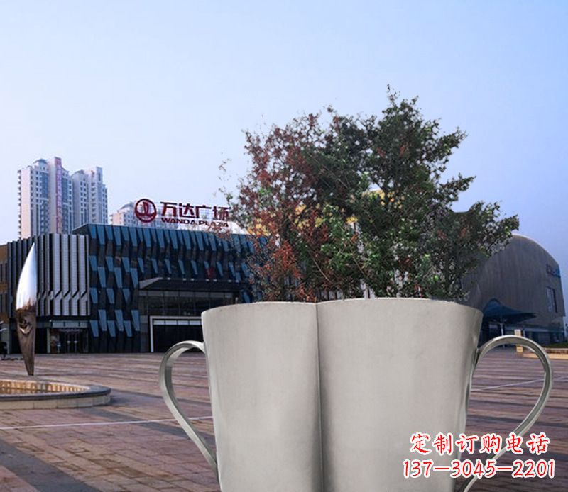廊坊不锈钢花盆雕塑带来精致的艺术感受