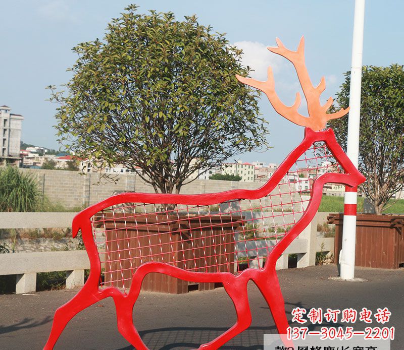 廊坊不锈钢动物雕塑——鹿