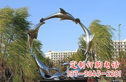 廊坊不锈钢海豚雕塑美的化身