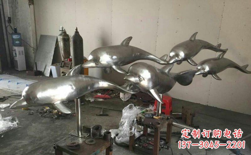 廊坊不锈钢海豚雕塑