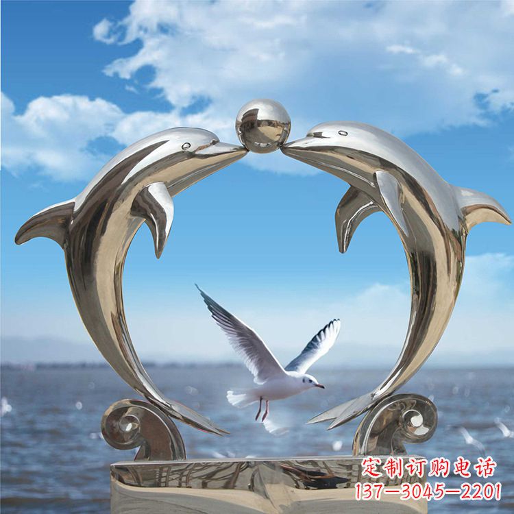 廊坊不锈钢海豚雕塑精美的海洋之美