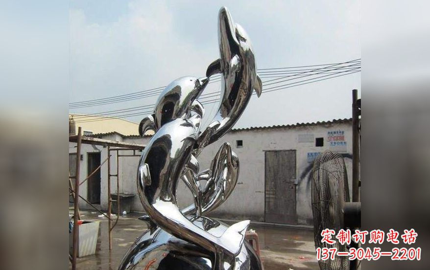 廊坊海豚之美——不锈钢海豚雕塑