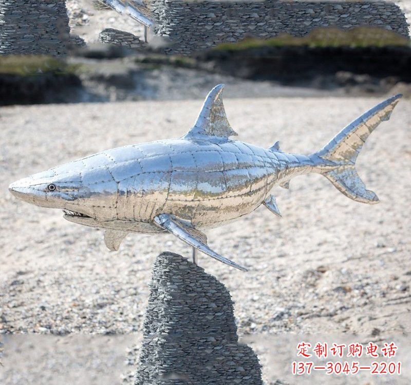 廊坊不锈钢海洋公园鲨鱼雕塑