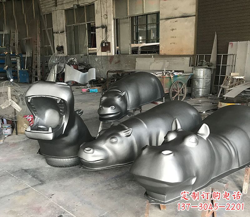 廊坊不锈钢河马雕塑——艺术与自然的完美结合