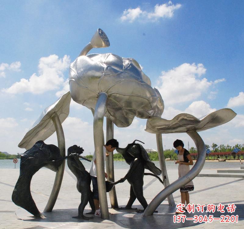廊坊荷花之美——不锈钢荷花广场雕塑