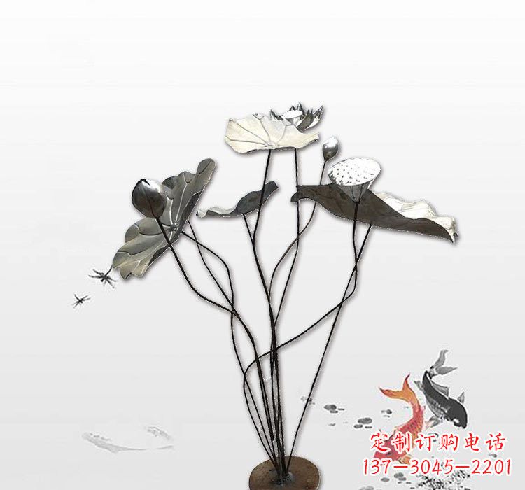 廊坊不锈钢荷叶雕塑艺术的精美结合