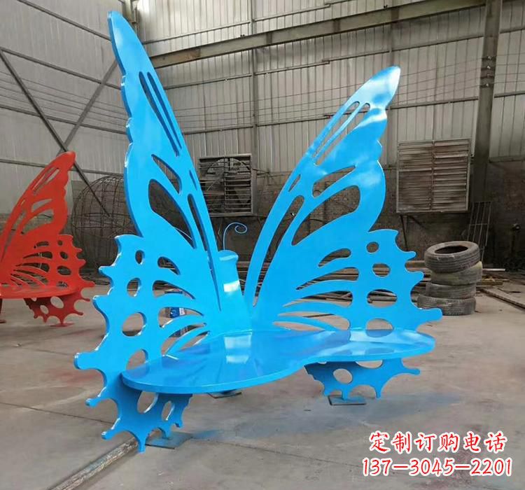廊坊不锈钢蝴蝶座椅雕塑艺术精品