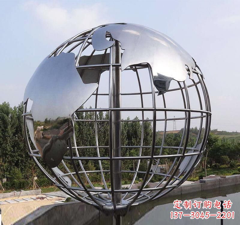 廊坊不锈钢户外地球仪雕塑一件既美观又能提醒人们环保的艺术品