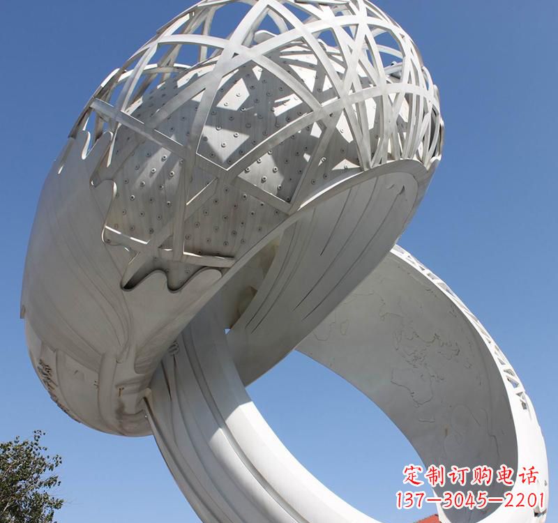 廊坊不锈钢户外婚庆戒指雕塑婚礼永恒的记忆