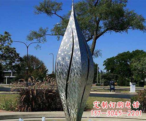 廊坊不锈钢花骨朵喷泉雕塑精致细节展现精美艺术