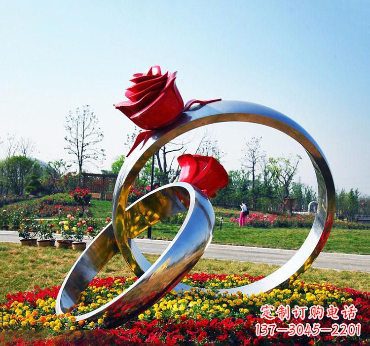 廊坊精美不锈钢戒指雕塑