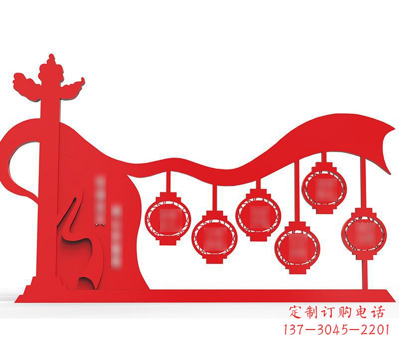 廊坊灯笼雕塑传承社会主义核心价值观