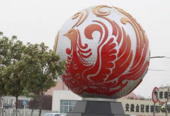 廊坊不锈钢凤凰浮雕圆球雕塑精美雕塑把艺术带到生活中