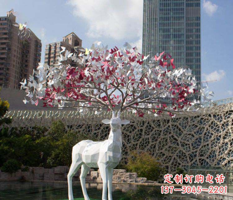 廊坊不锈钢梅花鹿雕塑艺术的精美结晶