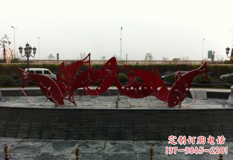廊坊不锈钢剪纸鲤鱼雕塑精巧美观