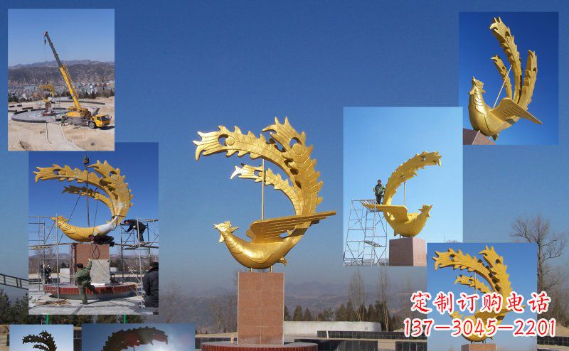 廊坊凤凰金色雕塑——展现凤凰之美