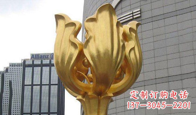廊坊不锈钢紫荆花雕塑传承中国文化